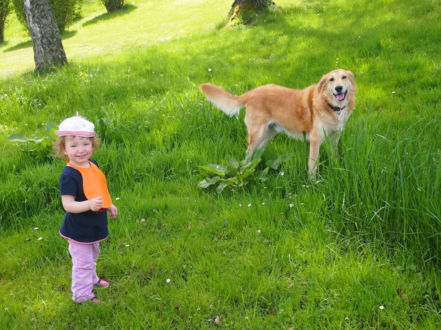 bambina vacanza cane